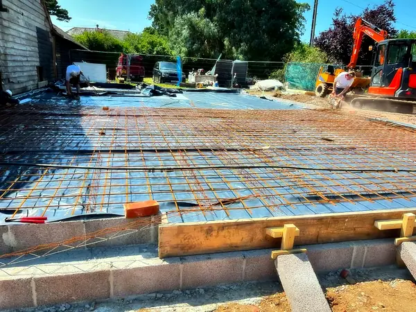 Slab reinforcement ready for the pour